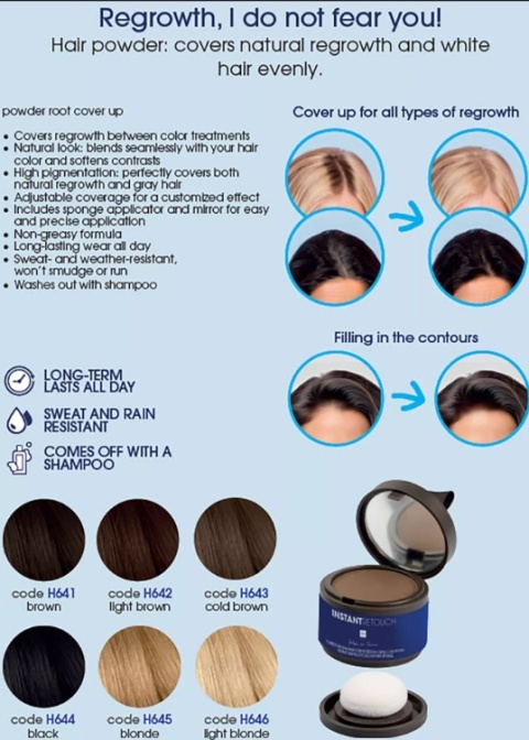 BŁYSKAWICZNY RETUSZ H645 puder do tuszowania odrostów INSTANT RETOUCH HAIR KOLOR blond